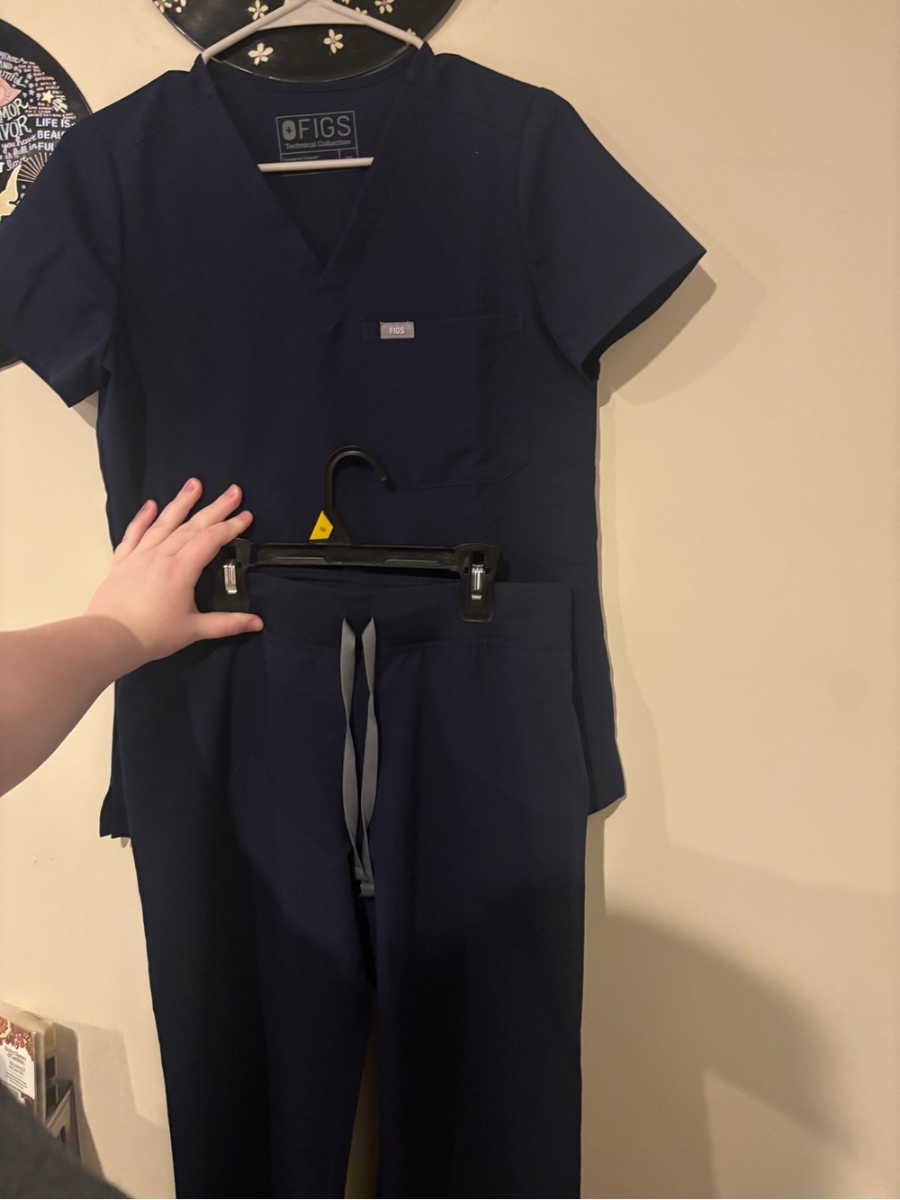 FIGS Navy Blue Scrub Top and Pants Set